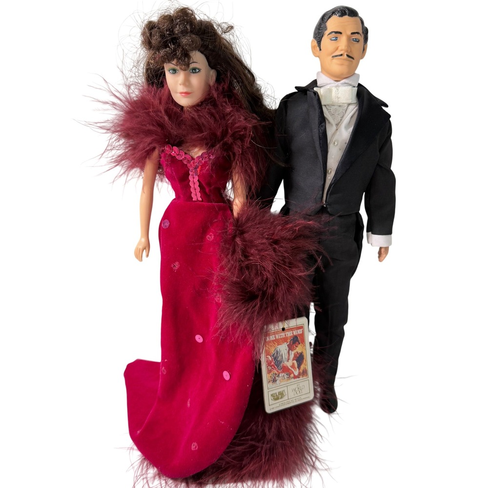 Vintage 1989 World Doll Gone With The Wind Scarlett O'Hara Rhett Butler Set 12"